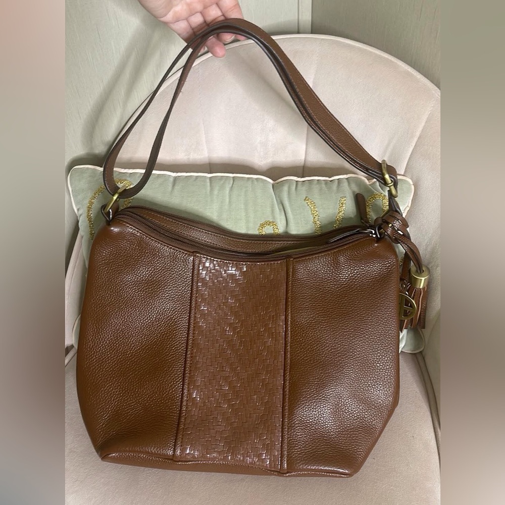 Giani bernini Elegant Brown woven pattened Women's shoulder Bag